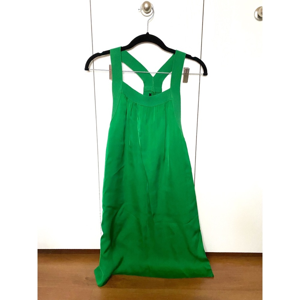 Theory Green Silk  short dress. 100% Silk.